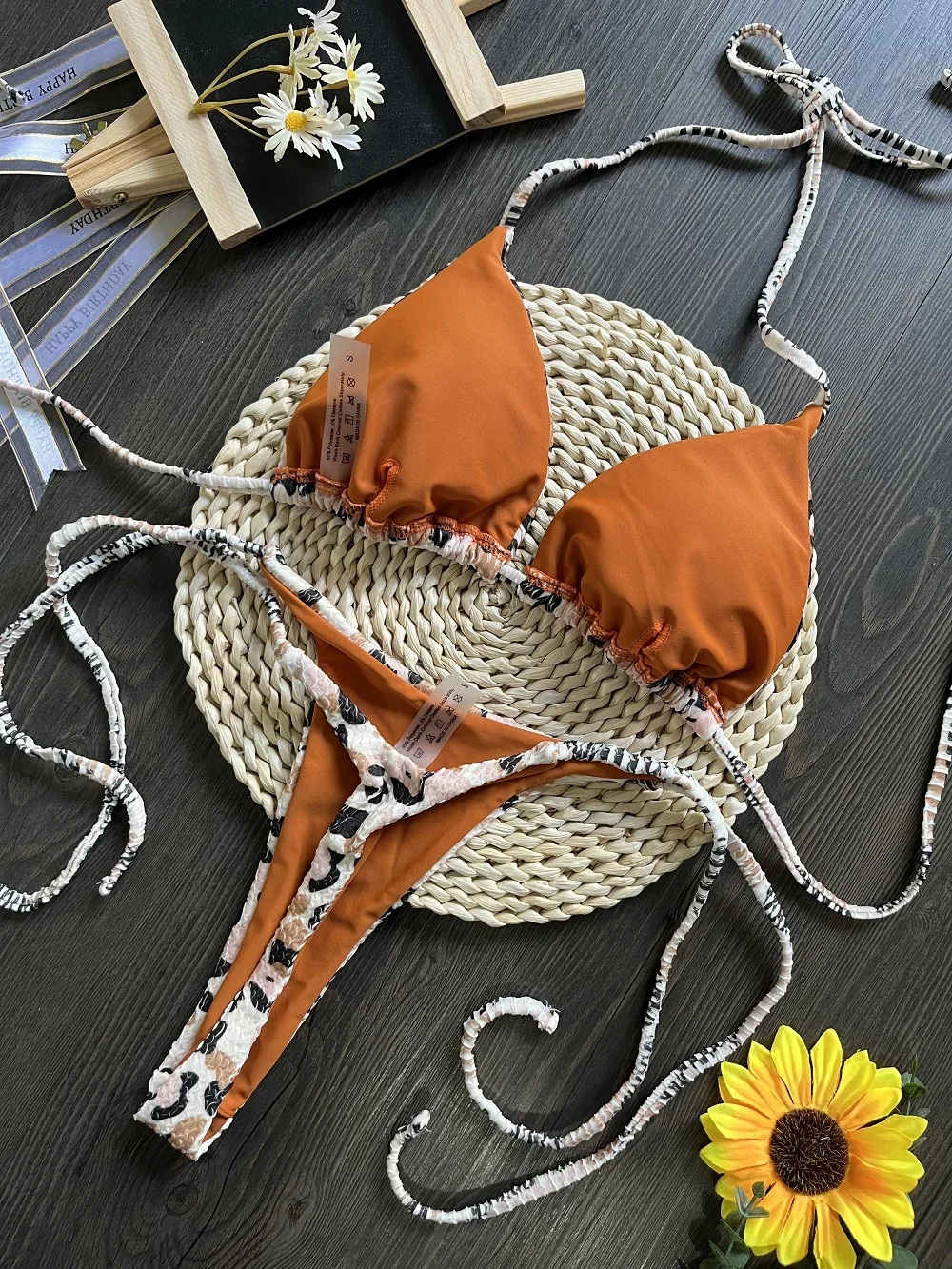 Smvp 2024 Sexy Leopard Print T-shaped Bikini suit Women Beach Fashion 2 Piece Set Swimsuit Push-up Swimsuit