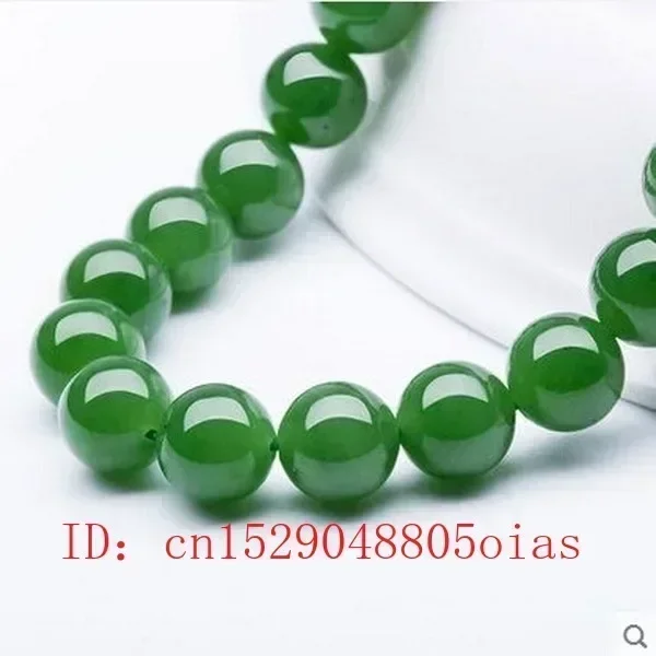 Natural Green Jade Beads Necklace Jadeite Jewelry Fashion Charm Accessories Hand-Carved Lucky Amulet Gifts for Women Her Men