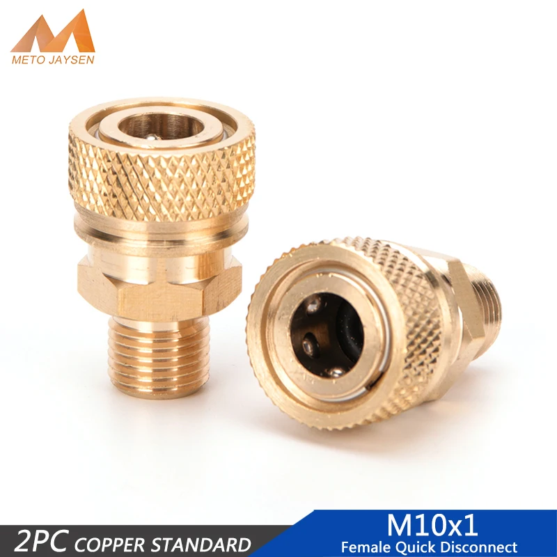 

2pcs M10 Thread Copper Quick Connect Couplings Fittings Quick Disconnect Release 8mm Air Refilling AdapterCoupler Sockets