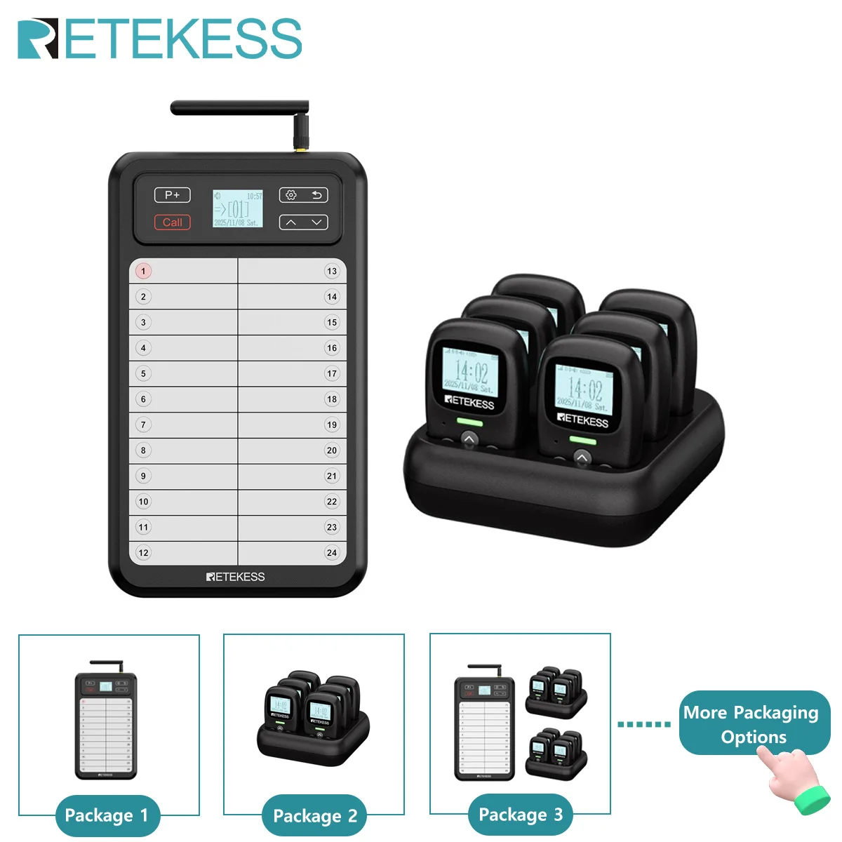 RETEKESS TD037&TD114 Kitchen Transmitter Pager Server Transmitter Restaurant Waitress Pager System​ for Commercial Kitchens