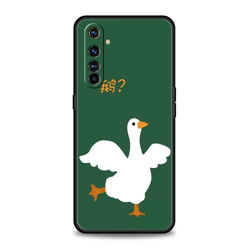 حافظة لهاتف اوبو A17 A31 A54 A57 A78 A80 A98 Find X5 X6 Pro Reno 6 7 10 11 12 F Pro 5G غطاء من البولي يوريثان الحراري لعبة لطيفة على شكل بطة أوزة