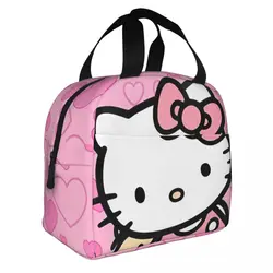 Simpatica borsa termica per il pranzo isolata Kawaii Hello Kitty Contenitore per pasti grande Tote Lunch Box per uomo donna Work Picnic