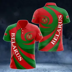 Belarus Flag & Coat of Arms Customized Polo Shirts Summer Casual Streetwear Men's Fashion Loose Jersey Plus Size Sportswear