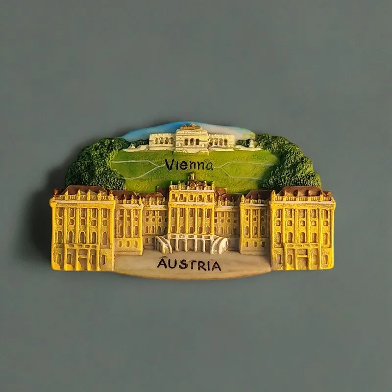 Austria Vienna Sch ö nbrunn Palace Tourist Souvenir Creative 3D Painting Decoration Magnetic Refrigerator Sticker Gift