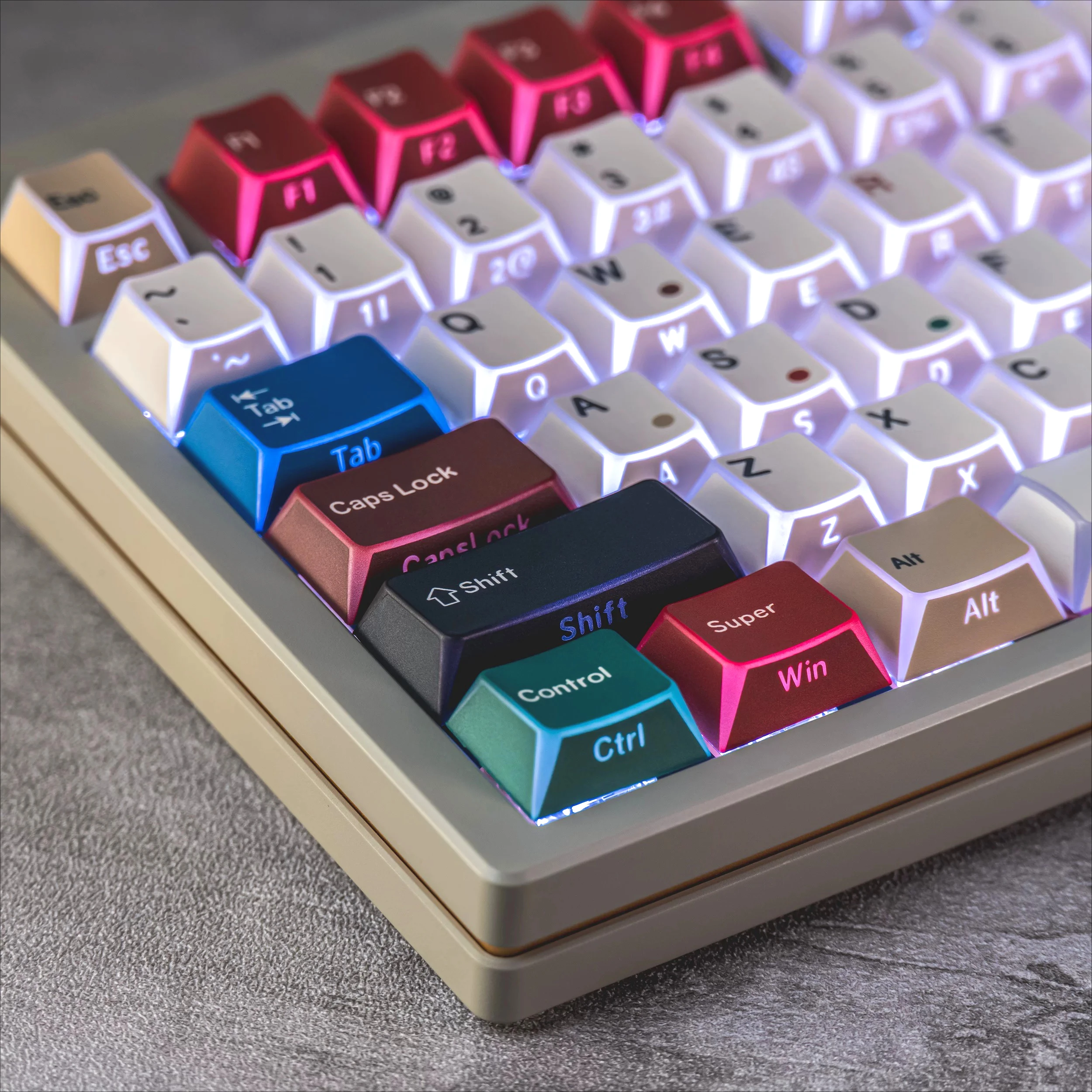 MAIMOOO Keycap Folding Shadow Mixed Light Side Water Chestnut  PBT Sublimation Cherry Translucent DIY Customized Keyboard Keycap