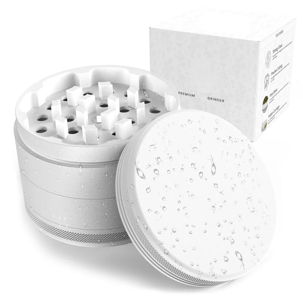 Ceramic Coating Spice Grinder White Nonstick Ceramic Coating Metal Grinder-4 Layers 63mm/2.5