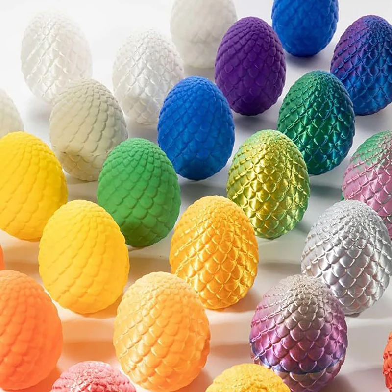 Mini 3D Printed Dragon Eggs With Crystal Dragon Inside Basket Filler For Home Decor Desktop Ornament Gift For Children's Day