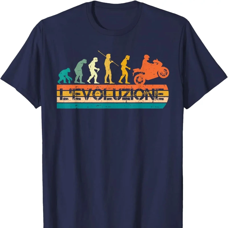 

Motorcycle Racing Motorcycle Vintage Evolution T-Shirt Men Clothing Graphic T Shirts Harajuku Cotton Regular Short-sleeved Shirt