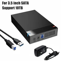 3.5 Inch HDD Case USB 3.0 To SATA III External Hard Drive Reader 10TB Hard Drive Enclosure High Speed Adapter for PC Lapop