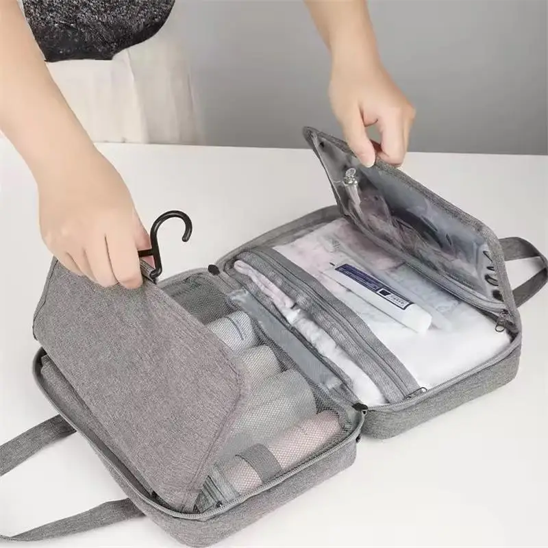 여행용 방수 접이식 건습 분리 세면도구 가방 화장품 수납 가방 대용량 화장품 가방