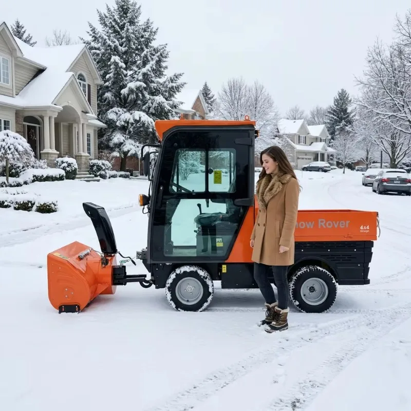 4WD140 Heavy   Professional Hydraulic All Wheel Drive Snow Removal Machine for Large Stadium Winter Surface Cleaning