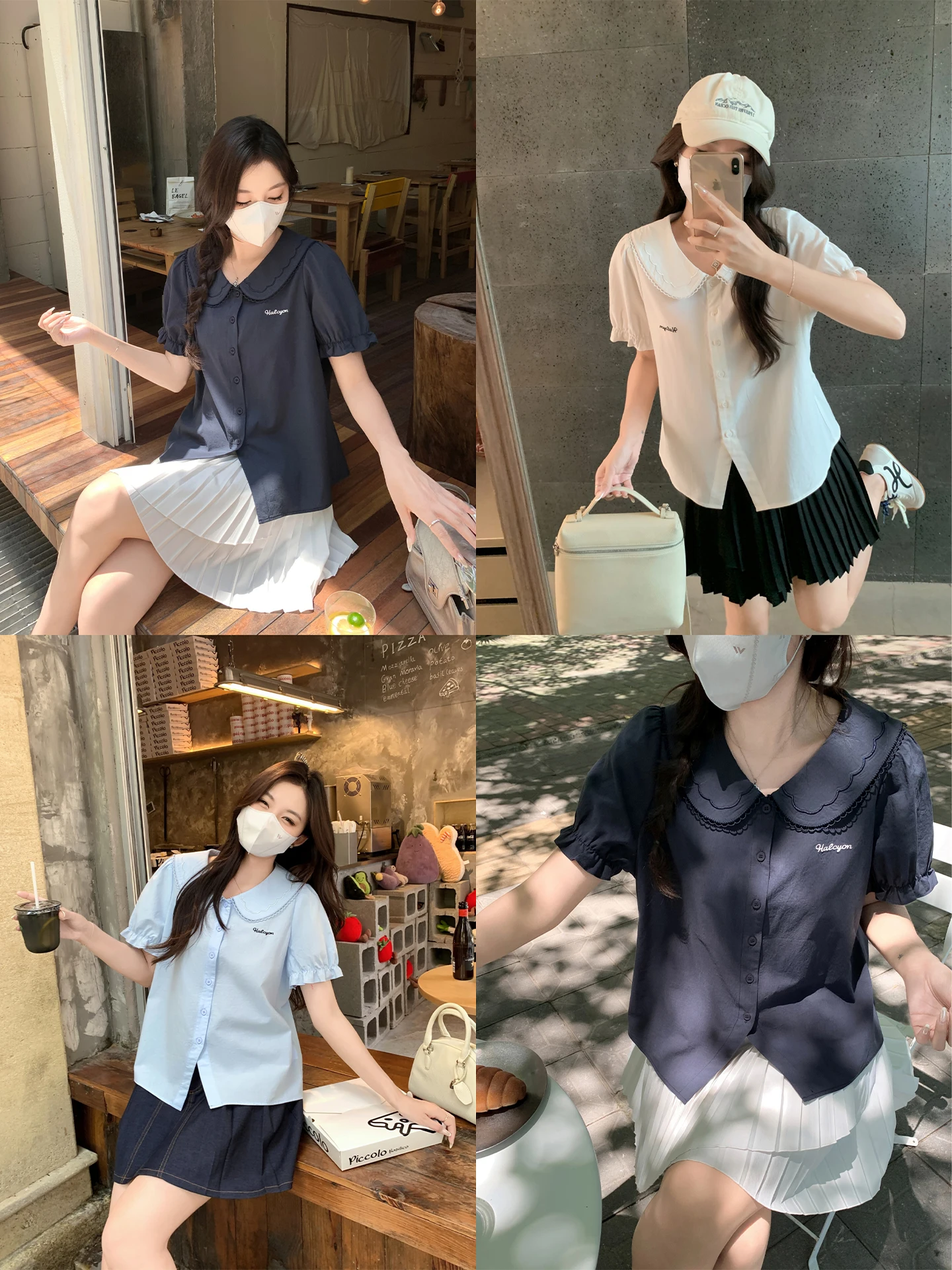 

Женская корейская блузка Maixi больших размеров с вышивкой, свободного кроя, с воротником-стойкой, дышащая, повседневная, летняя