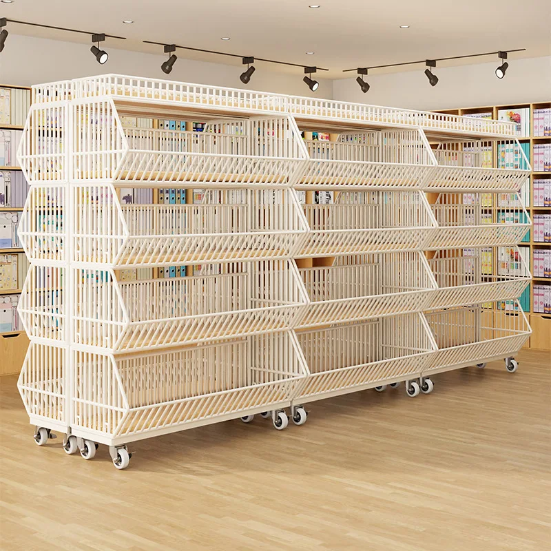 Supermarket Shelf Display Cabinet Convenience Store Oblique Basket Stationery Snack Store Shelf Sample Products