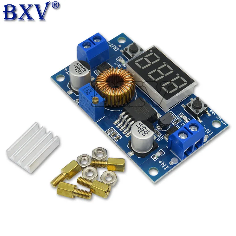 High Power 5A 75W XL4015 DC-DC Adjustable Step-down Charger Module Step Down Buck Converter LED Driver With Red Voltmeter