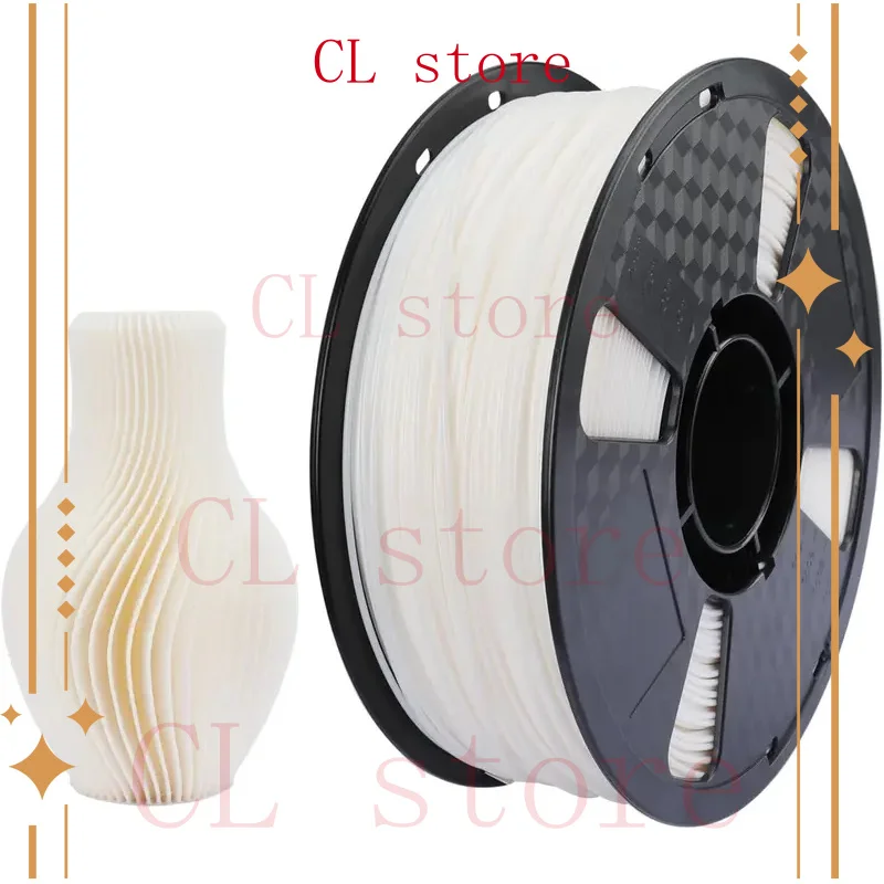 

39D TPE Filament Natural White Flexible 1.75mm 1KG Shore Hardness 39D Similar to 95A TPU White Filament 3D Printer Filament