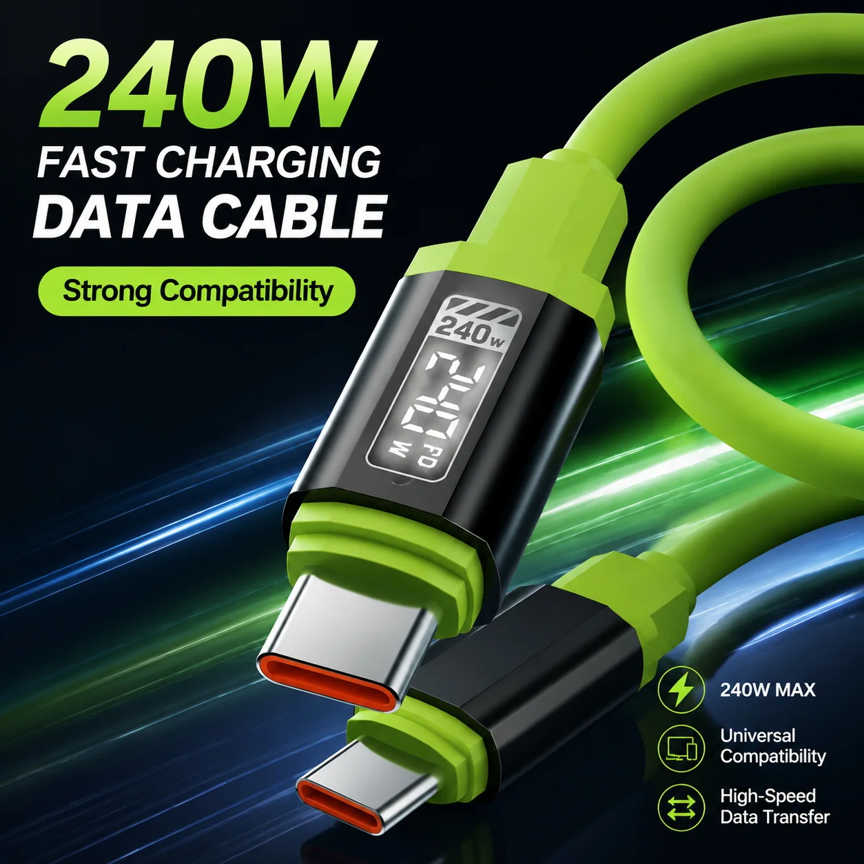 240W Typ-C-auf-Typ-C-Schnellladekabel, Datenkabel für iPhone, Samsung, Xiaomi, Huawei, USB-C-auf-USB-C-Schnellkabel