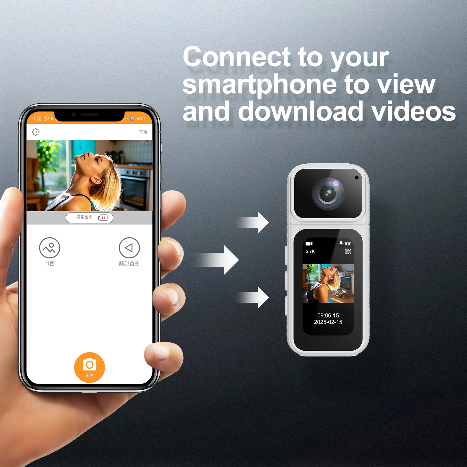Xiaomi Youpin 2,7K 1080P duimcamera 180 °   Draai WIFI Sport Fietscamera 1,47-inch IPS-scherm Digitale videorecordercamera