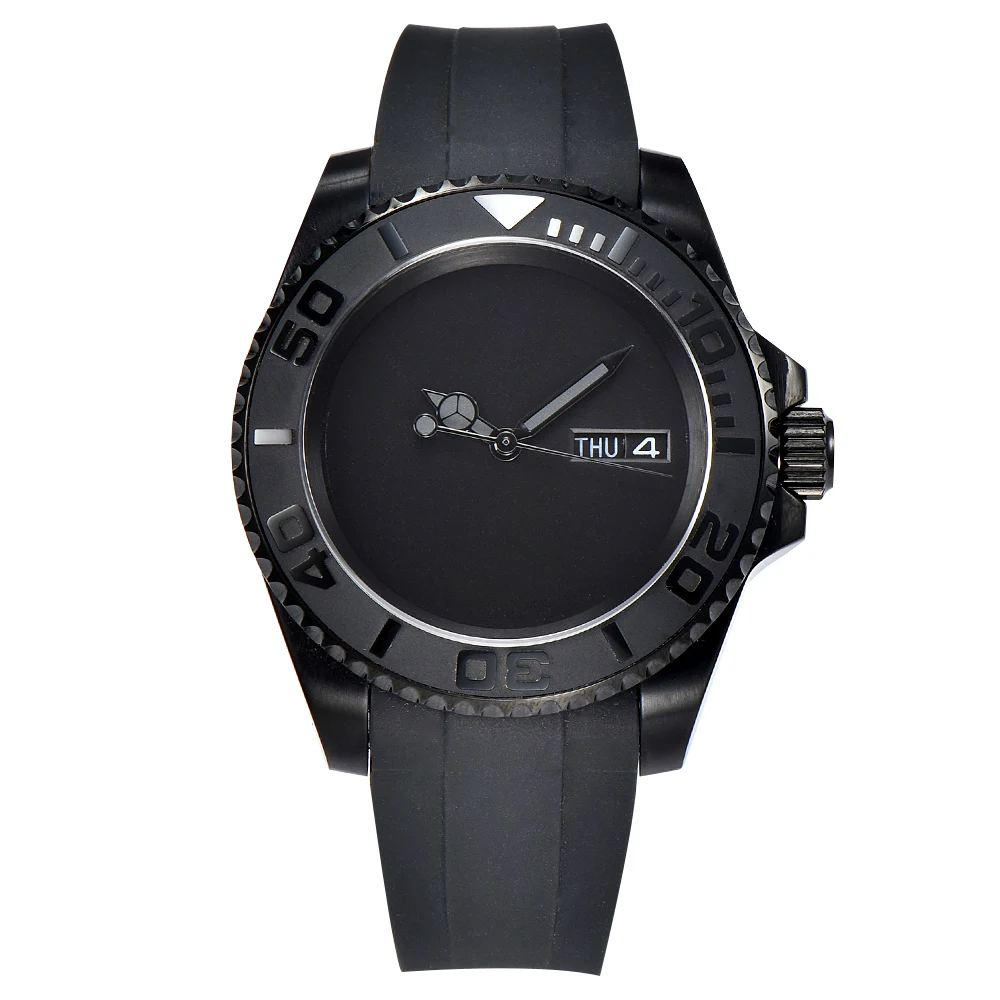 Relojes mecánicos automáticos de buceo para hombre, pulsera con bisel de cerámica, movimiento NH36, 40,5mm, resistente al agua, zafiro, funda GMT,