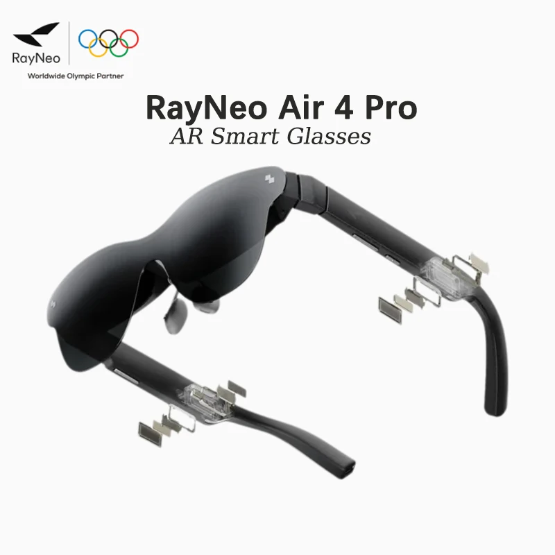 Lunettes AR RayNeo Air 4 Pro, écran vidéo HDR10 de 201 pouces, films 3D et jeux, lunettes intelligentes pour iPhone 17, 16, 15/Android/Switch 2/Mac