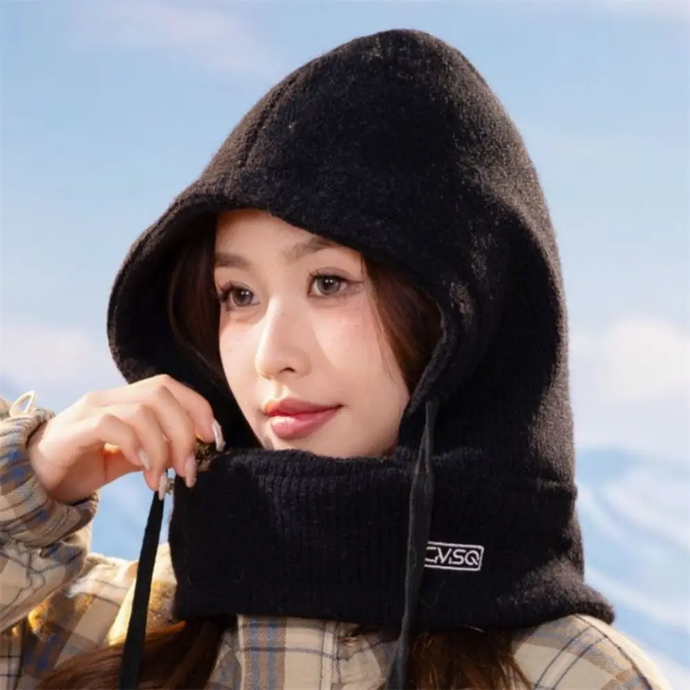 One-piece Windproof Snow Hat Integrated Full Face Cover Outdoor Cycling Scarf Ear Protection Plush Thickening Warm Face Mask Men