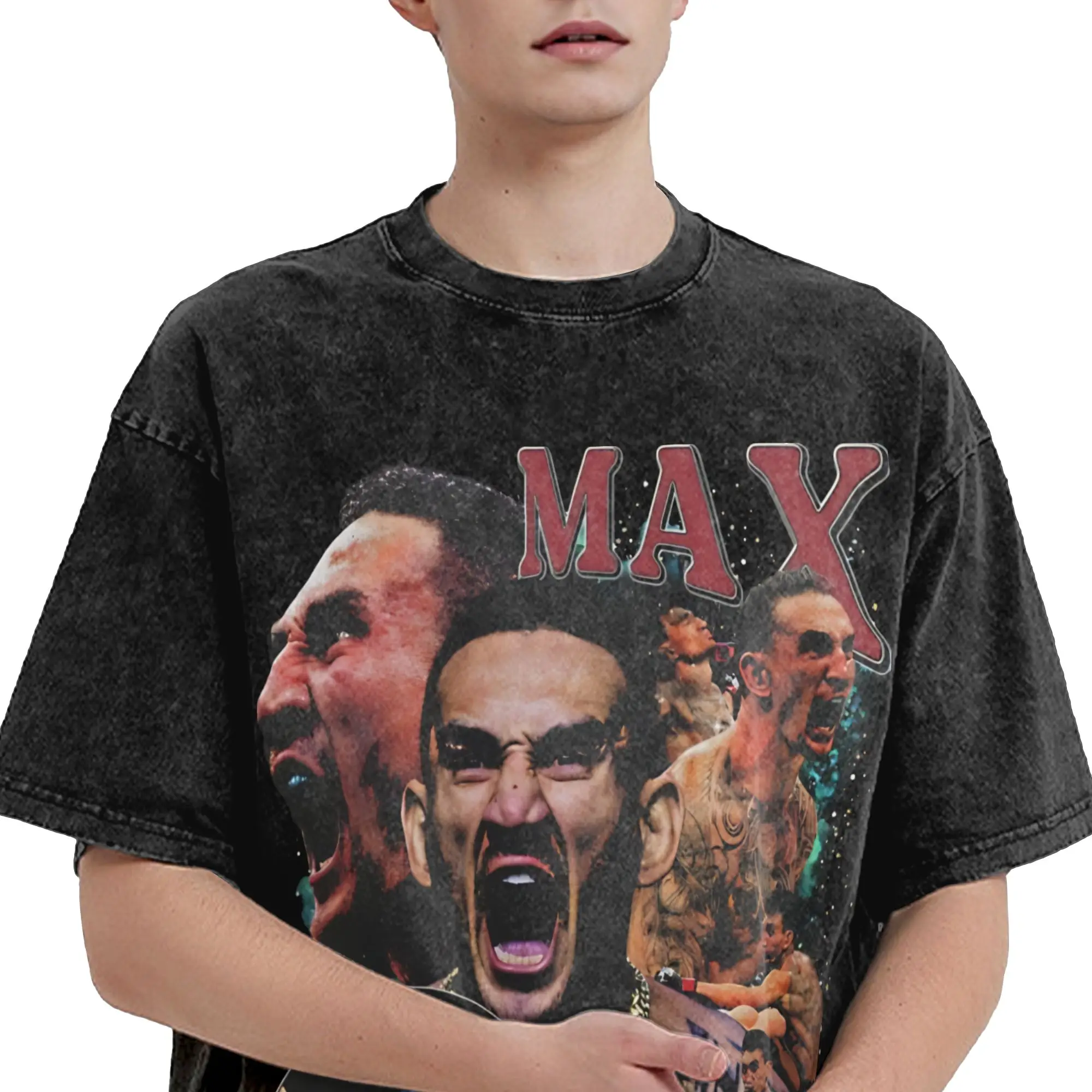 Harajuku Washed Shirt Maxs Blesseds Holloways Merch Novelty T-Shirts Oversize  Streetwear Short Sleeve Graphic Printed Tees