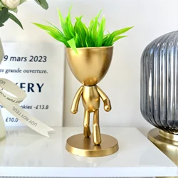 1PC Human-Shaped Plastic Potted Artificial Plants Office Decor for Women and Men, Small Fake Plants Decor for Bedroom and office