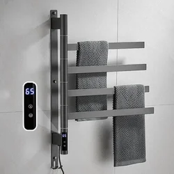 Black/White/Gray Electric Heating Towel Rack Heat Dry Bathroom ,Bathroom    Touch Display,Rotatable