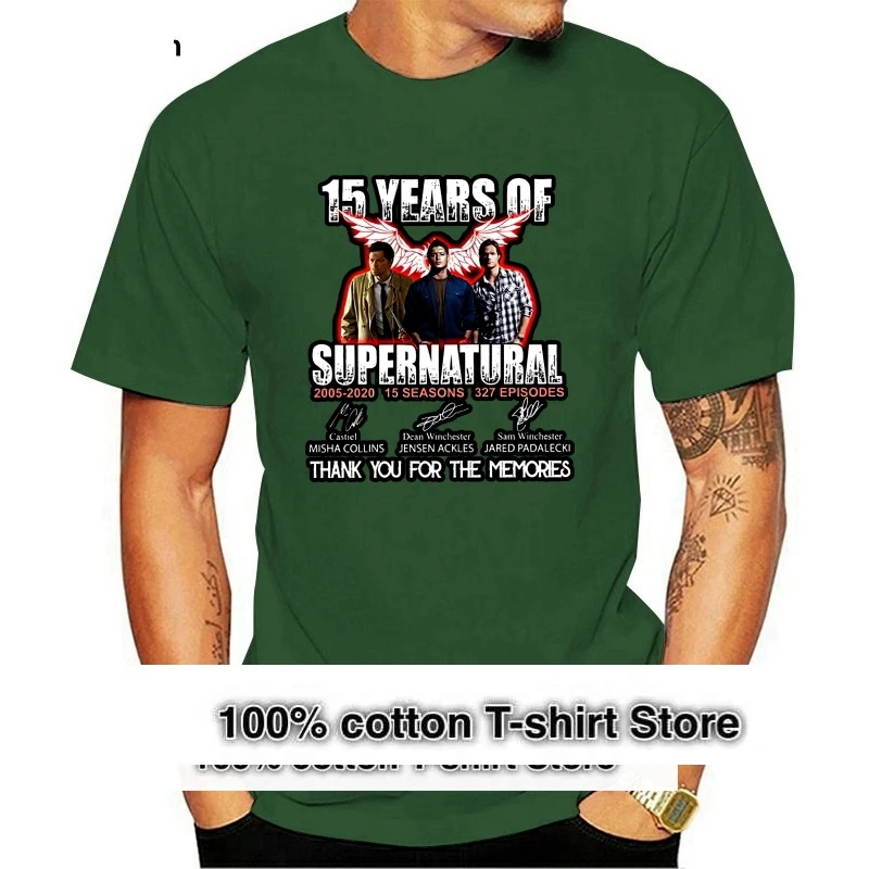 15 Years Of Supernatural 2005-2024 15 Seasons 327 Episode Thank You For The Memories (New Version) T-Shirt