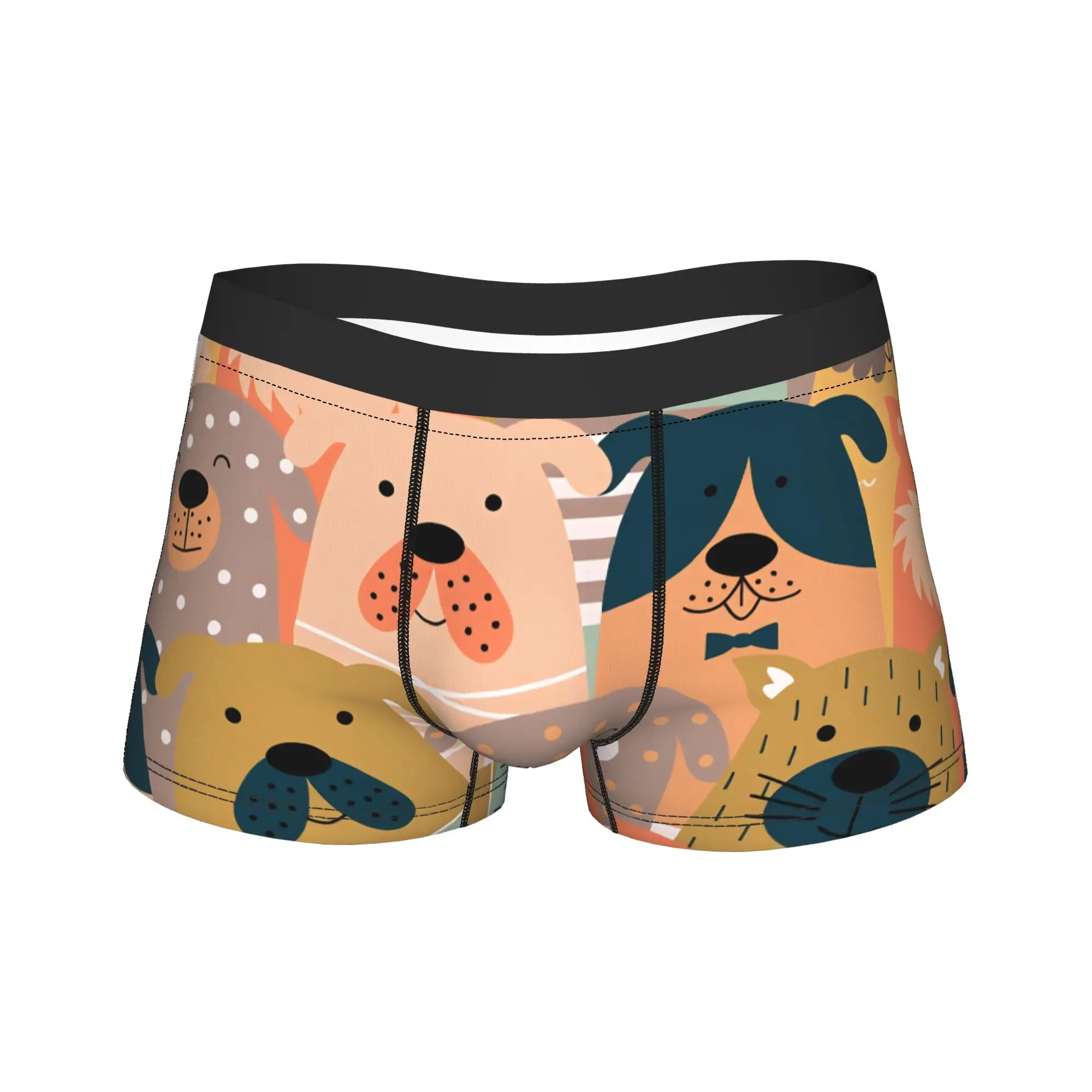 

Бесшовные трусы-боксеры с принтом собак, горячая распродажа, удобные мужские трусы больших размеров 2XL