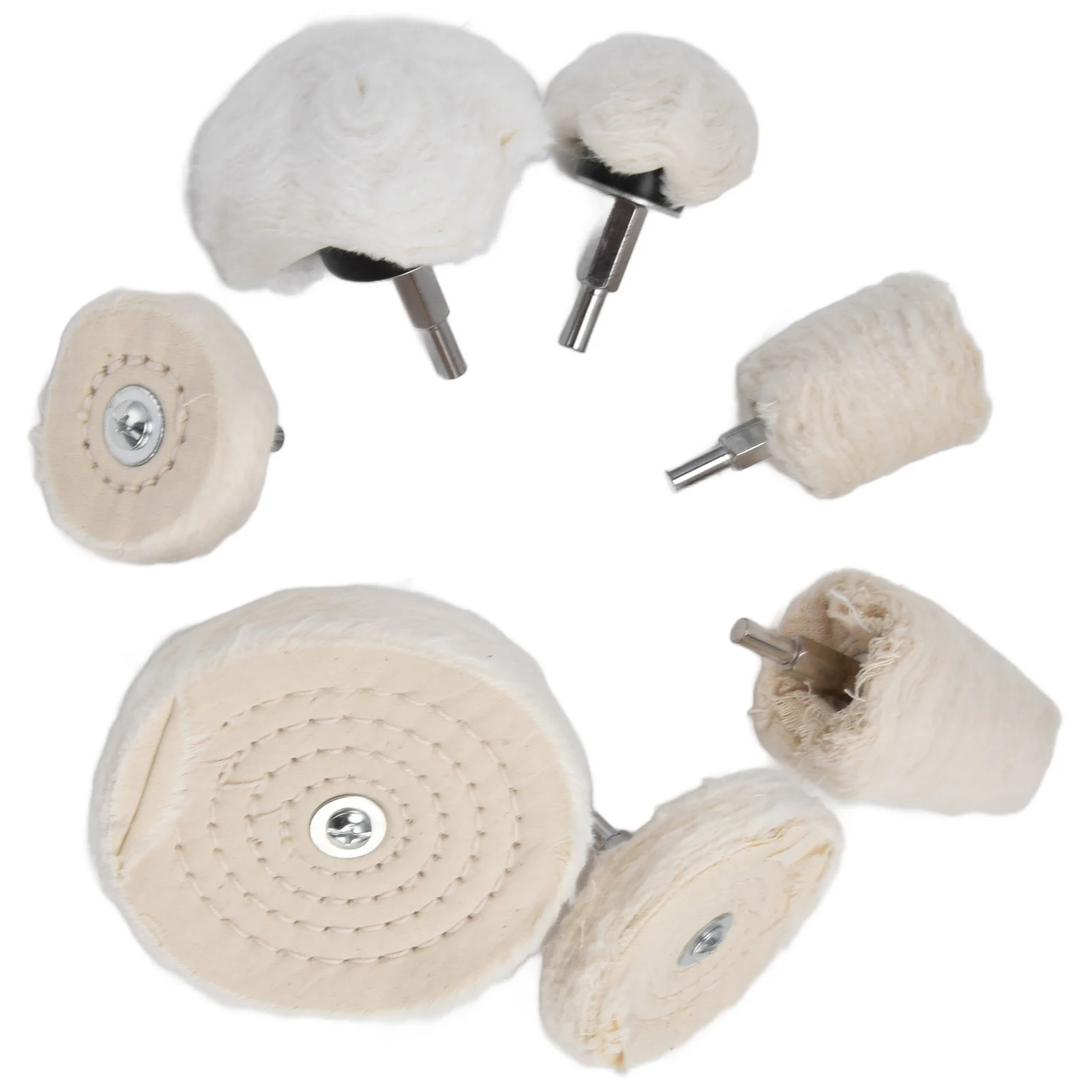 

7Pcs Polishing Wheel Kit Cotton Flannel Buffing Drill with 1/4in Shank for Metal Glass Grinding Buffing Wheel for Drill