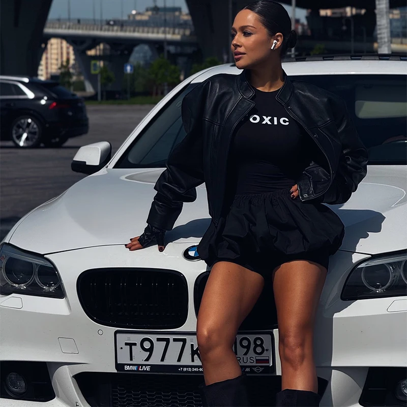 

Изысканная роскошная винтажная куртка с гладкими пуговицами, стильная укороченная женская куртка из искусственной кожи для модных девушек, весна 2026, верхняя одежда в уличном стиле