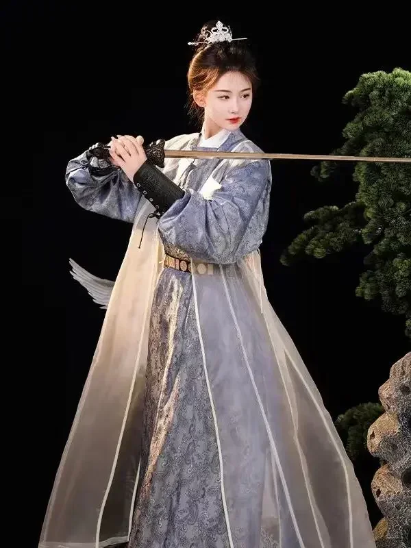 Hanfu Robes Men tradizionale stile cinese spadaccino Stage Cosplay abbigliamento uomo e donna coppia antico Folk Tang Suit