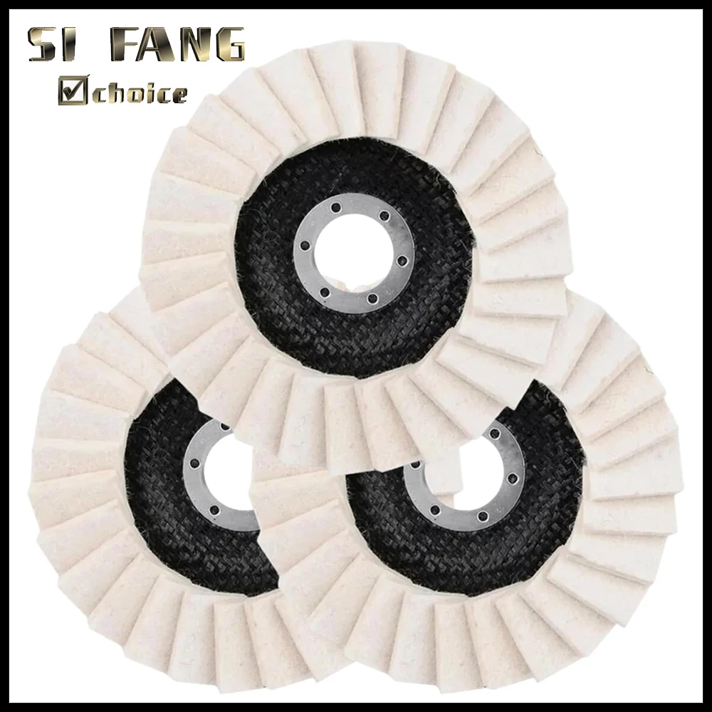 

1/3 шт. шерстяной фетровый полировальный диск для угловых шлифовальных машин, лепестковое колесо для металла, дерева, камня, полировка и шлифовка нержавеющей стали