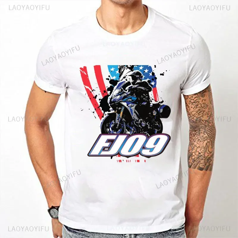 Motorcycle O-Neck Printed T-Shirt Short Sleeve Cotton Tee Case for R1200GS R1250 GS Adventure TShirt Overlander Ride Travel Tops