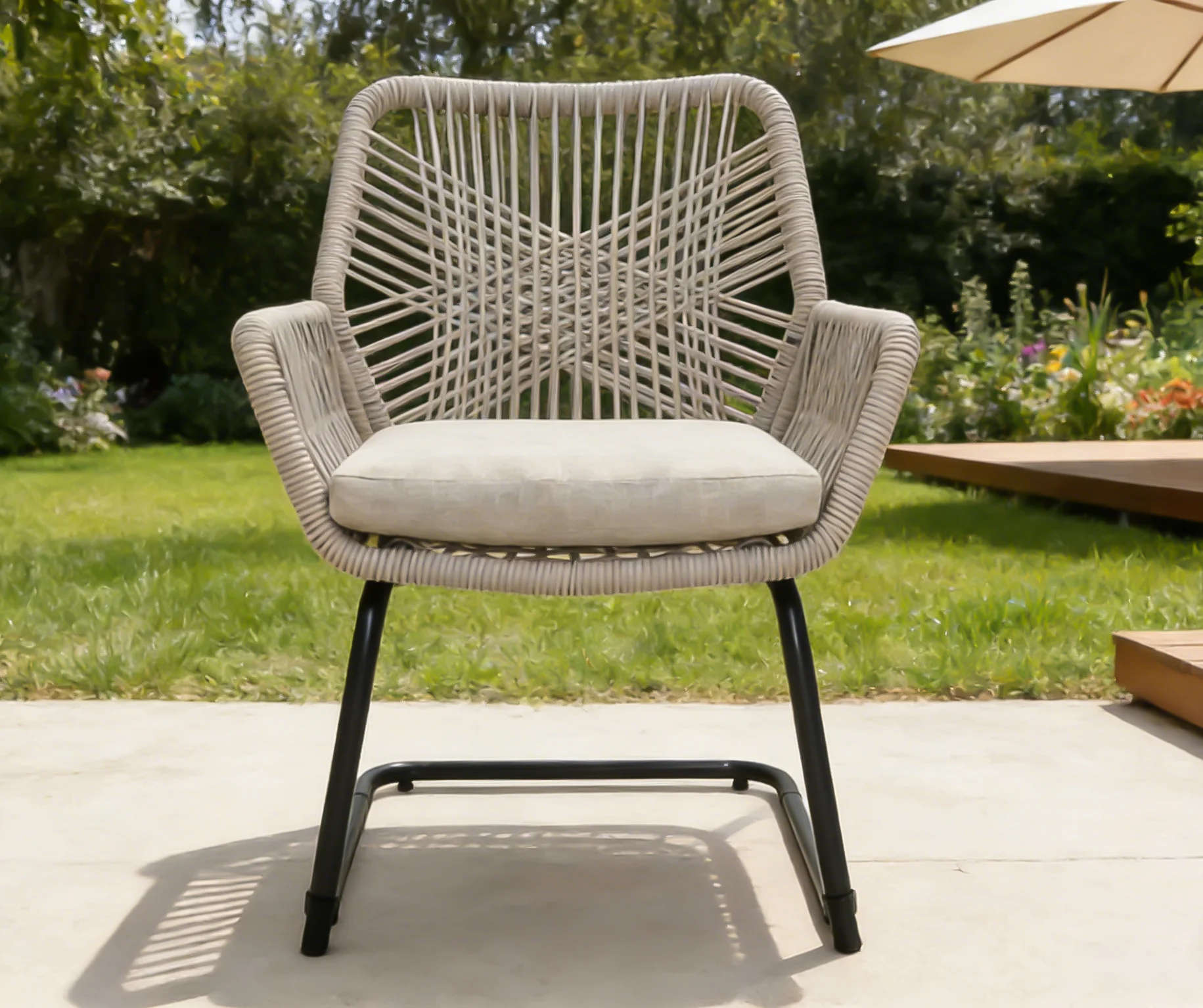 Outdoor Furniture Grey - Poltrona da Esterno Moderna con Telaio