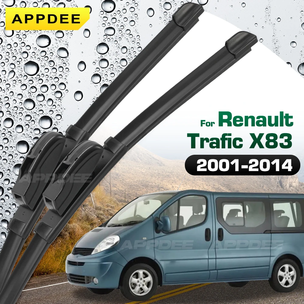 Juego de limpiaparabrisas delanteros de silicona y goma para Renault Trafic X83 2001 - 2014, cepillo para ventana de parabrisas de 24 "+ 21"