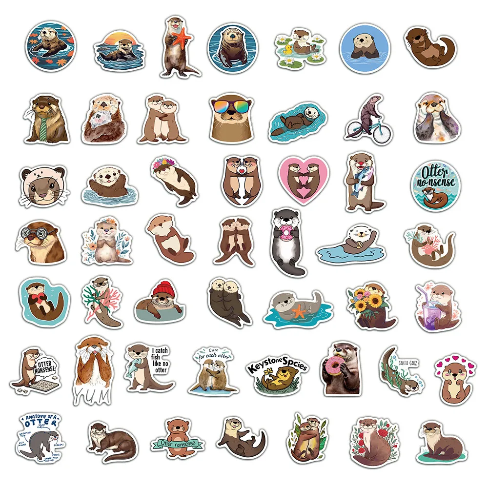 50PCS Cute Cartoon Animal Monkey Stationery Box, Water Cup Notebook, Waterproof Phone Guitar Decoration Graffiti Stickers