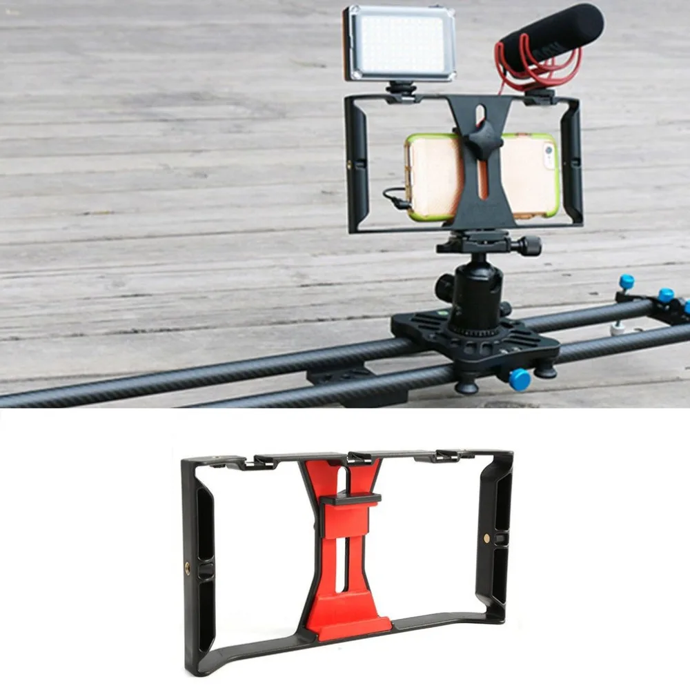 1PCS Phone Video Camera Cage Handheld Stabilizer Film Making Rig For SmartPhone Hand Grip Bracket Mobile Phone Stabilizer