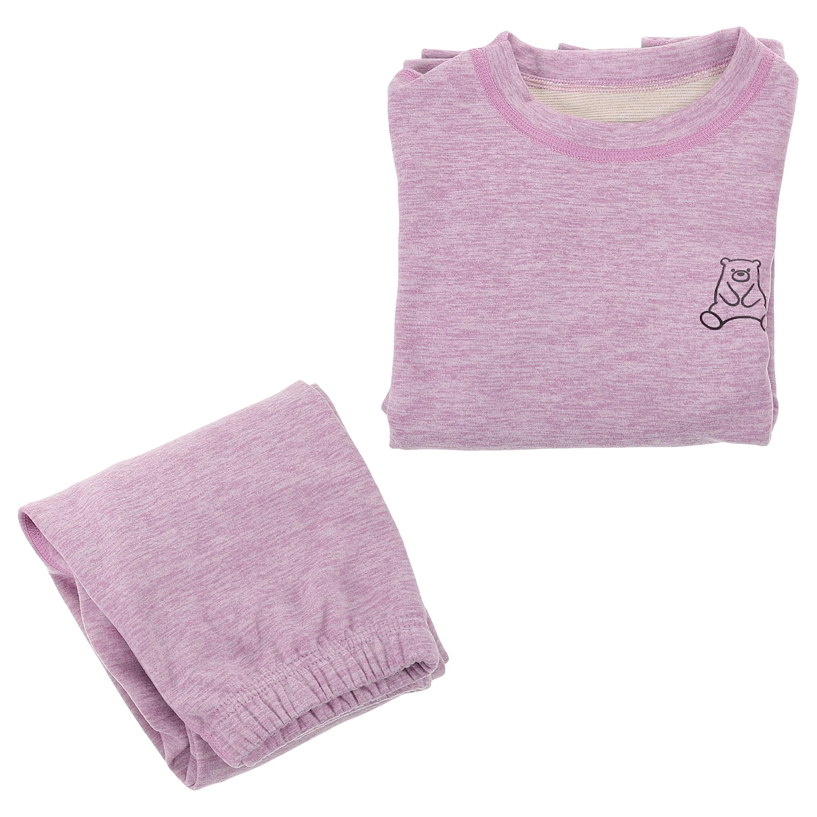 

1Set Kids Thermal Underwear Solid Color Long Sleeve Sleepwear Warm Winter Pajama Soft Breathable Kids Nightwear