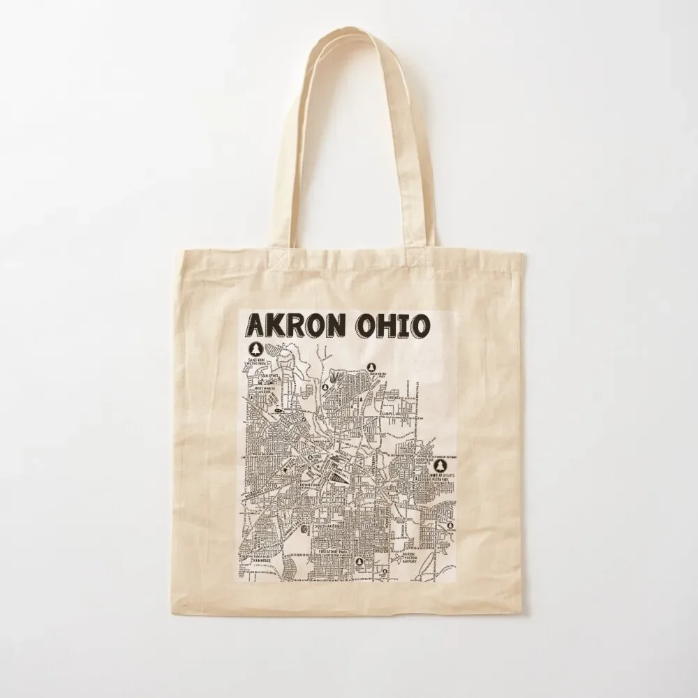 

Akron Ohio Street Map Tote Bag tote bag custom bags luxury women Tote Bag