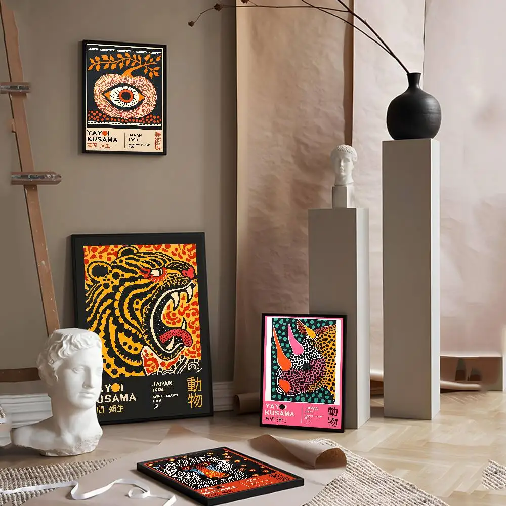 Pop Artist Yayoi K_Kusama Classic Movie Posters Vintage Room Bar Cafe Decor Stickers Wall Painting