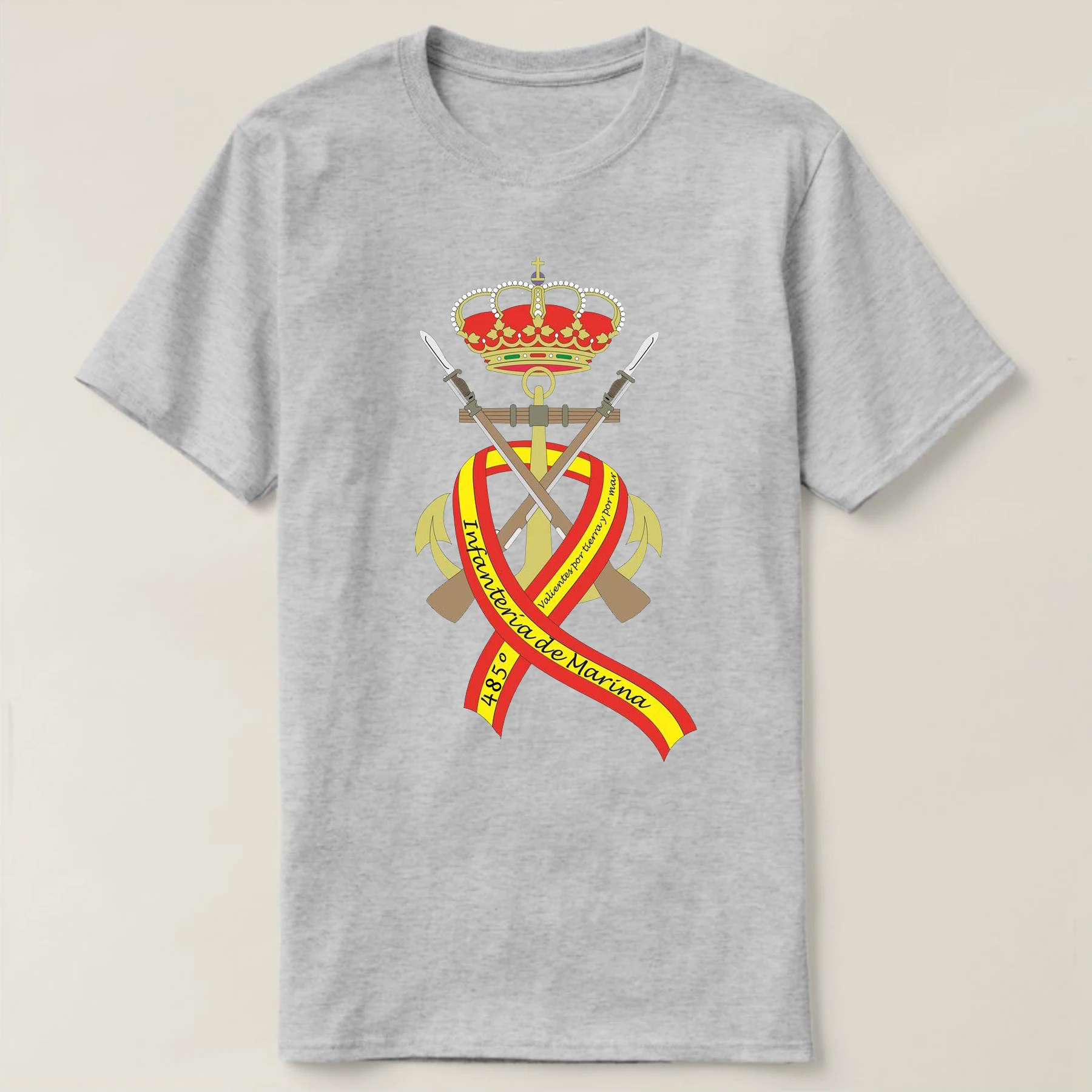 Camiseta 485 Aniversario Del Cuerpo De Infantería De Marina Española, 100% Algodón, De Alta Calidad, Casual