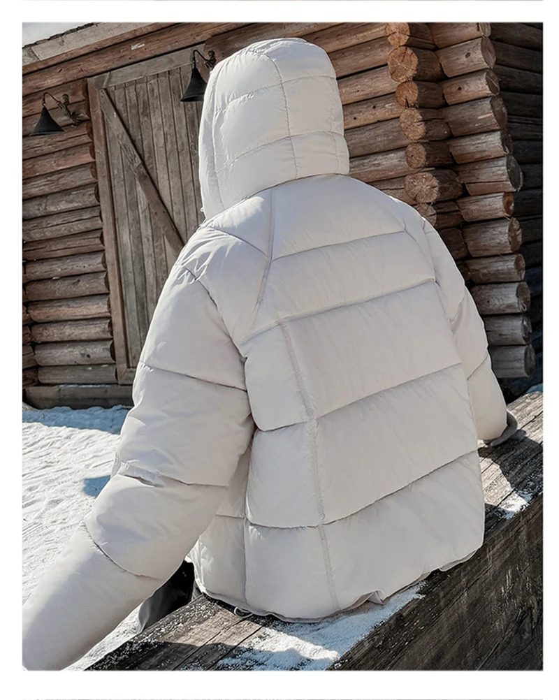 ZAROY Women Cotton-padded Short Jacket Solid Hooded Down Coats Winter All-Match Warm Parkas Korean Outerwear Puffer Snow кур