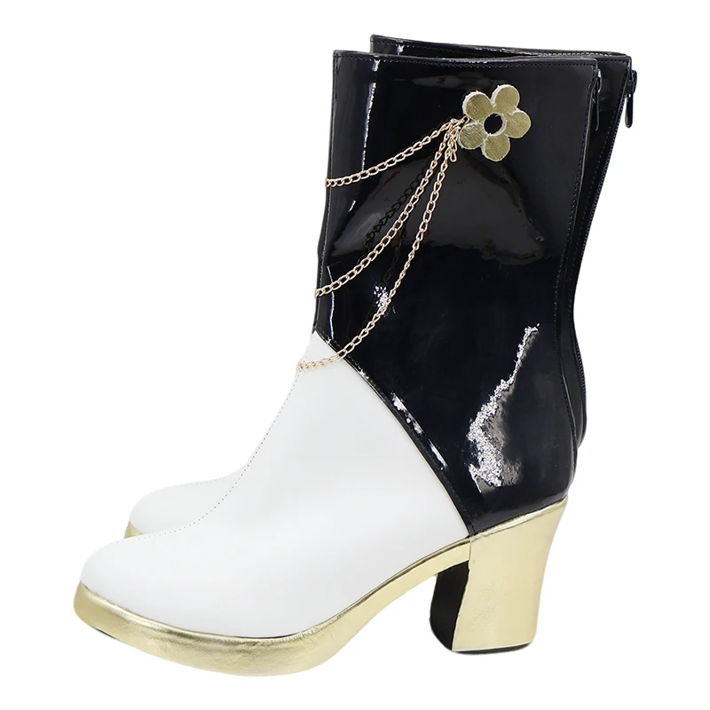 KPop Mira-zapatos de Cosplay para mujer, botas doradas negras, accesorios de juego de rol para fiesta de Carnaval y Halloween