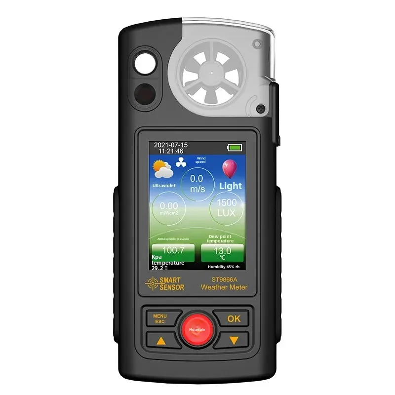 ST9866A Multifunctional Portable Meteorological Instrument Atmospheric Pressure Temperature Humidity Anemometer Ultraviolet