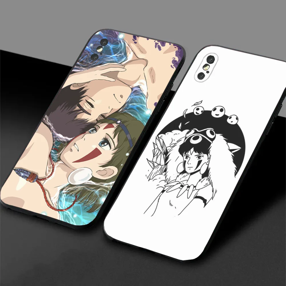 M-Mononoke H-Himes Phone Case For Samsung S24,23,22,30,21,10,9,Ultra,Plus,Lite,FE,5G Black Soft Case