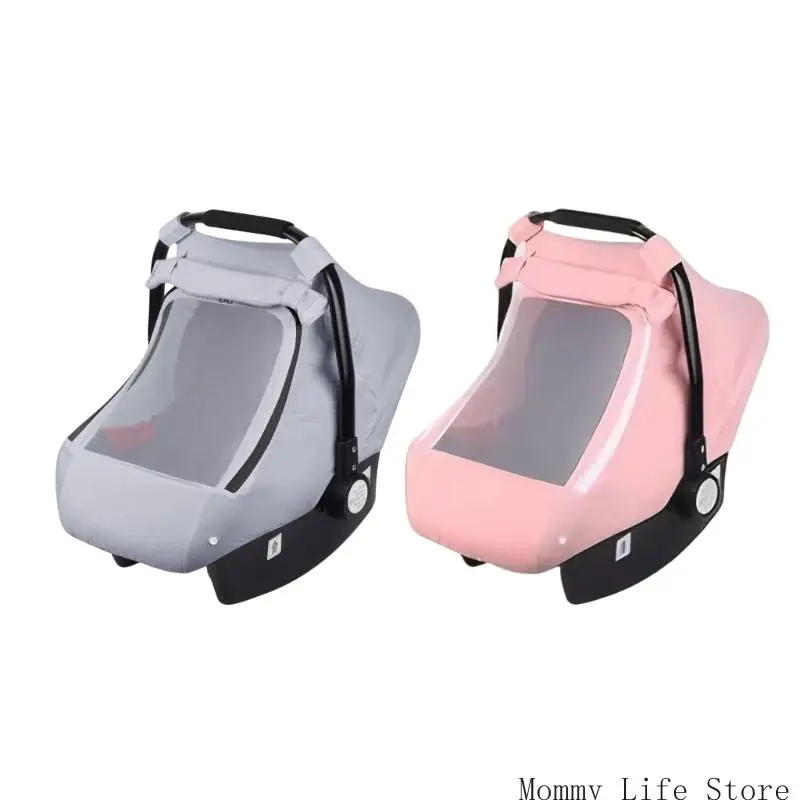 

Soft & Breathable Baby Bassinet Cover Case with See Through Window Solid Color Safety Protector Sleeve for Travel