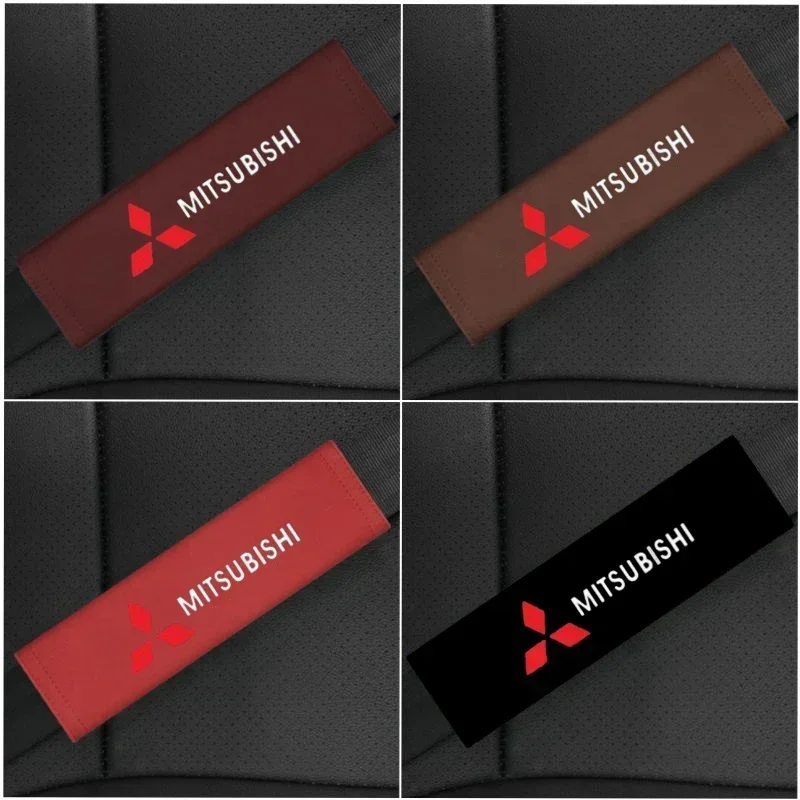 

2pcs Car Seat Belt Shoulder Strap Protector For Mitsubishi ASX Lancer Cordia Pajero Outlander Eclipse Galant Mirage Accessories
