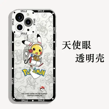 Pokemon Cartoon Kawayi Pikachu Phone Case Transparent For Iphone 15 14 11 13 12 Pro Max Xr X Mini 6 6s 7 8 PLUS Coque Cover