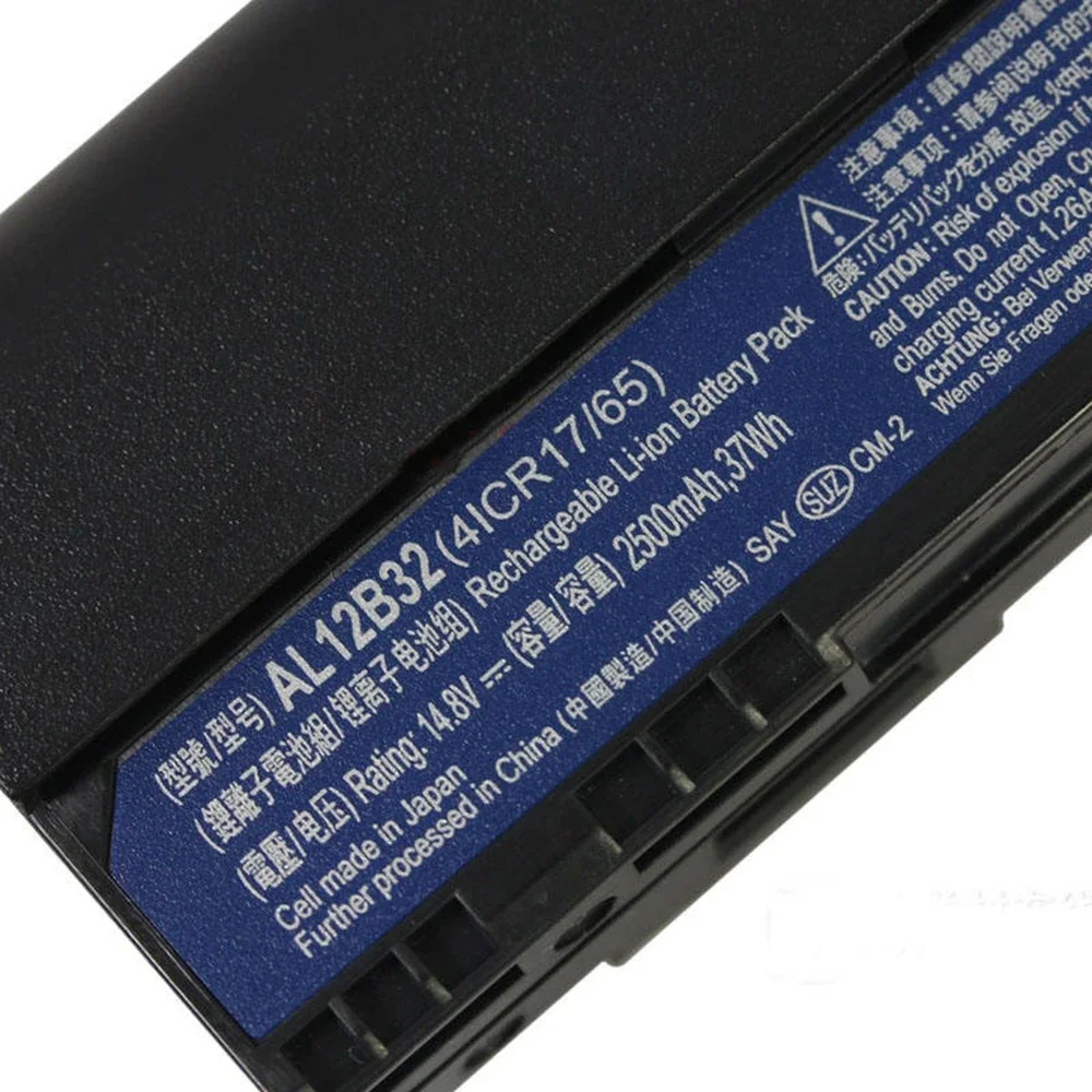 AL12B32 14.8V 2500mAh Original Laptop Battery for Acer TravelMate Aspire One 756 725 V5-131 V5-171 C710 AL12A31